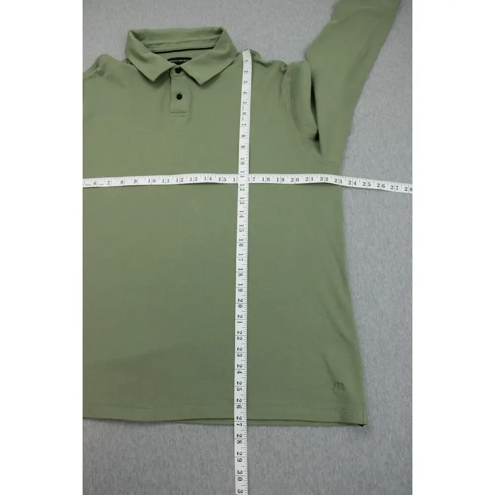 Banana Republic‎ Polo Shirt Mens XL Green 100% Cotton Long Sleeve
